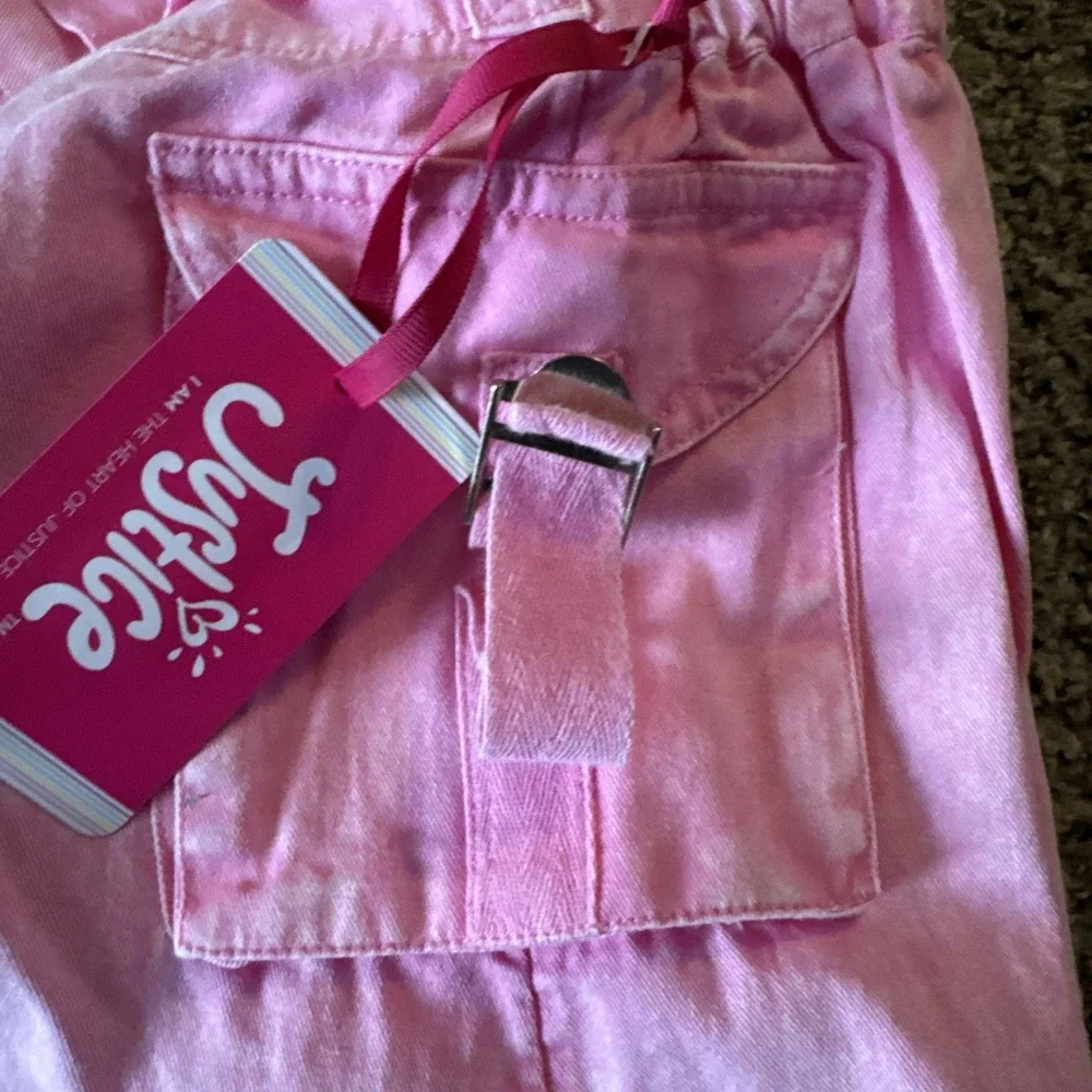 NWT Justice Pink Cargo Pleated Skirt Size L 12/14 With Built In Shorts